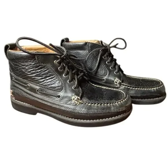 L. L. Bean Chukka Black Leather Boots Jackman Ranger Moccasin Men's Size 8.5 - Picture 5 of 13